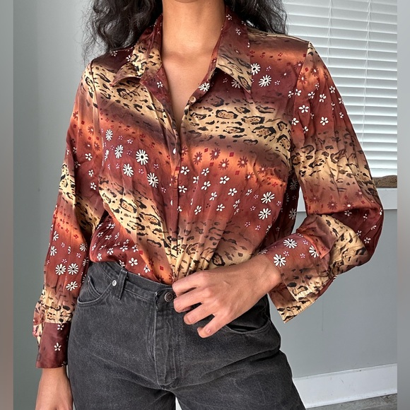 Bob Mackie silk blouse - Picture 2 of 3